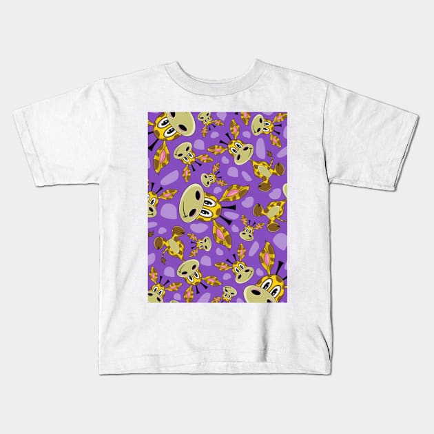 Cute Cartoon Giraffe Kids T-Shirt by markmurphycreative